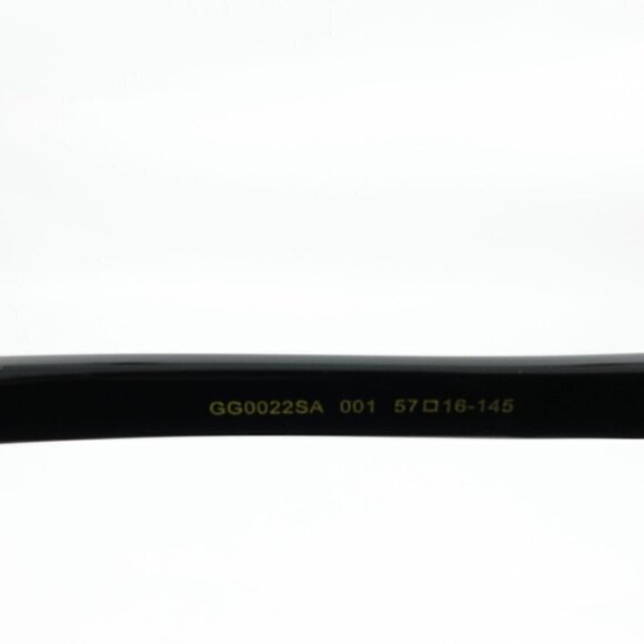 Gucci GG0022 Oversized Acetate Sunglasses Black Gray OS - Picture 9 of 16